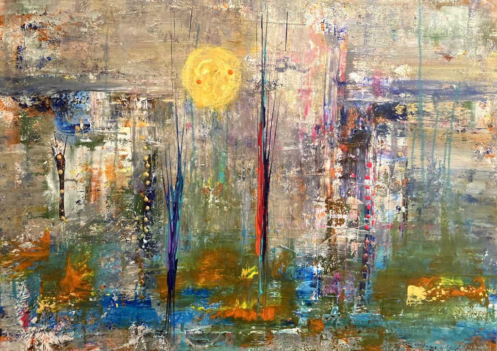 Neustart, Acryl auf Leinwand, 120 x 100 cm, 2000,- Euro