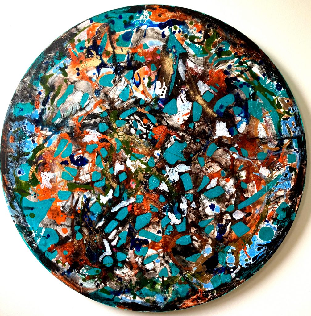 Marburg, 80cm Durchmesser, Öl und Acryl auf Leinwand, 900 Euro